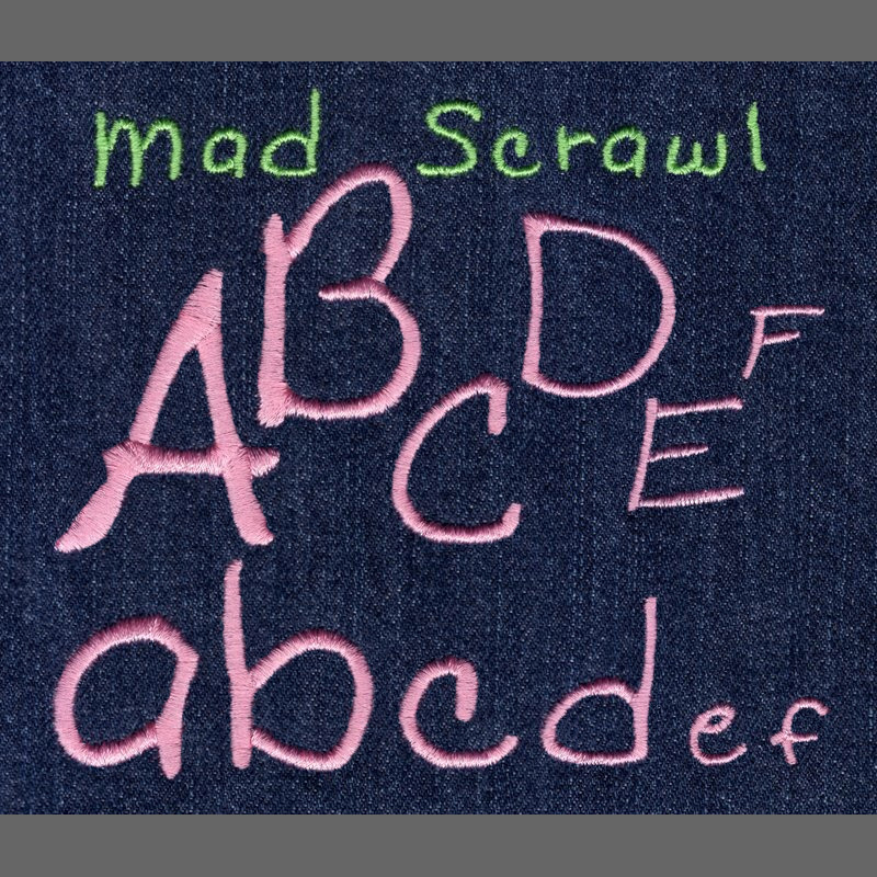 465 Mad Scrawl Mini Satin Font - Jolson's Designs
